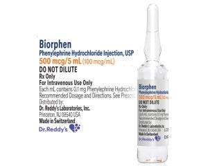 Biorphen® (Phenylephrine HCl) Injection, USP 500 mcg/5 mL