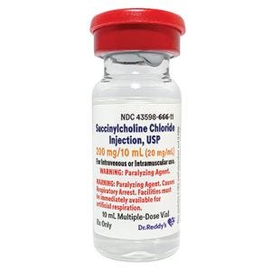 Succinylcholine Chloride Injection, USP 200 mg/10 mL (20 mg/mL) vial